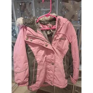 Zero Exposure Kids Jacket Size 6/6X Pink Lined Hooded Coat  RN 117732